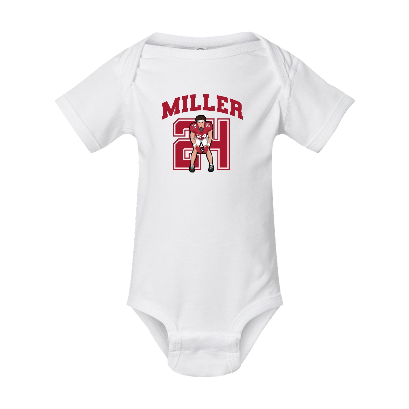 Baby Onesie — Number in White