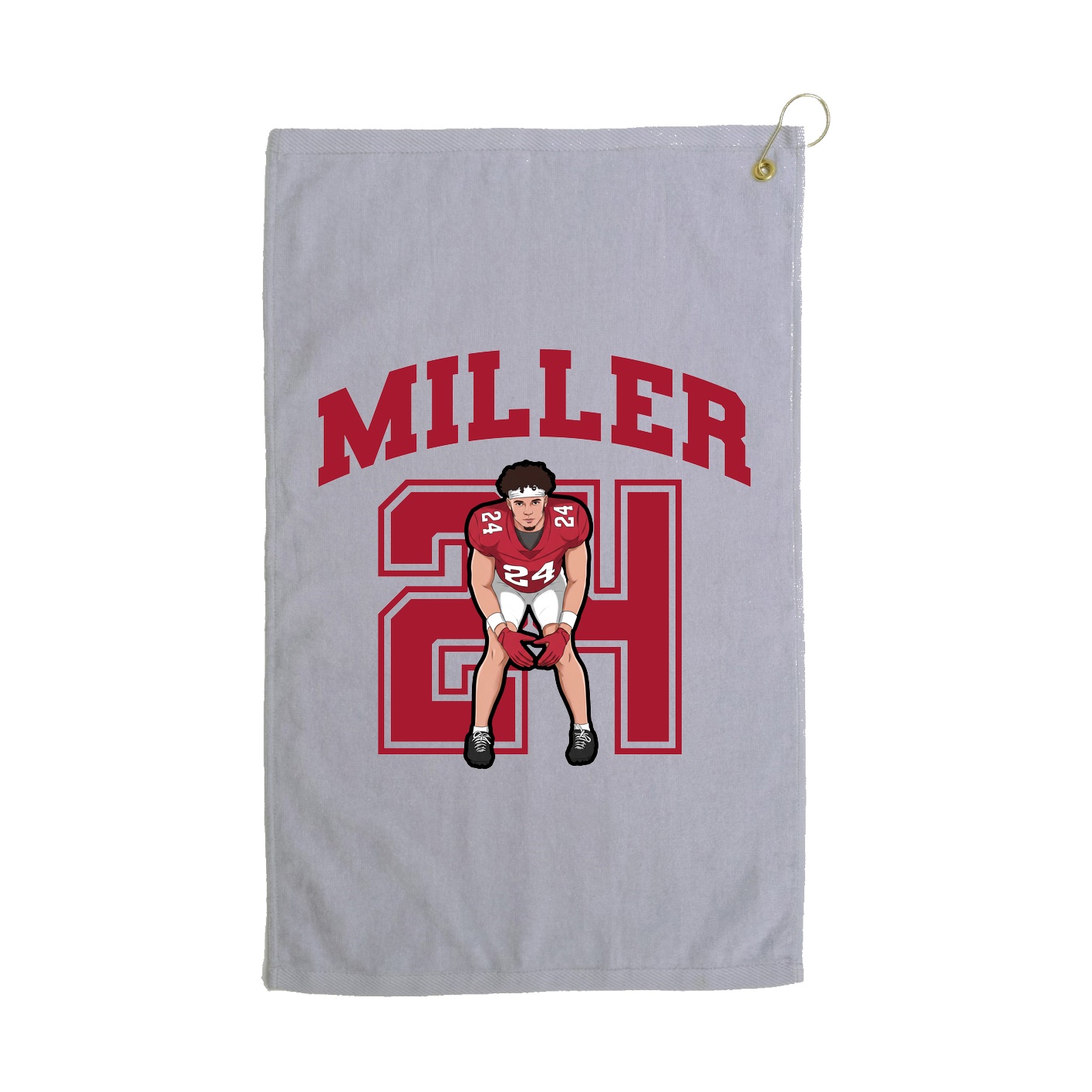 Golf Towel — Number in Grey