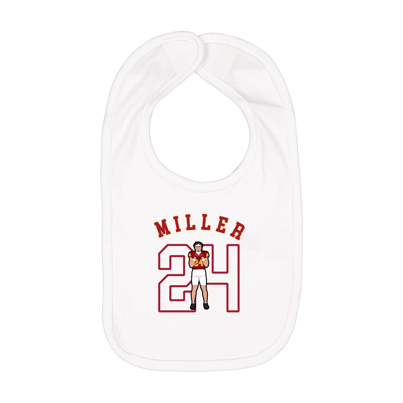 Infant Bib — Shirsey Arch in White
