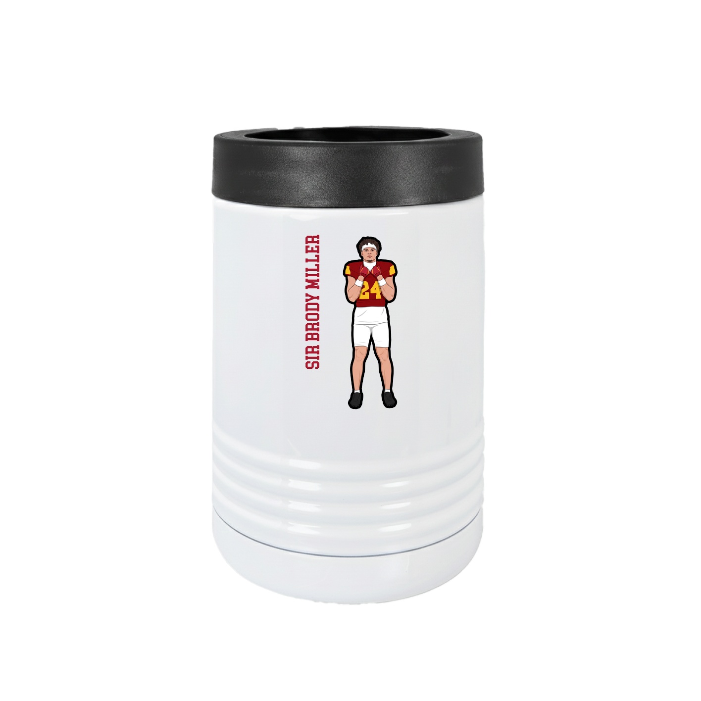 Beverage Holder — Name Vertical in White