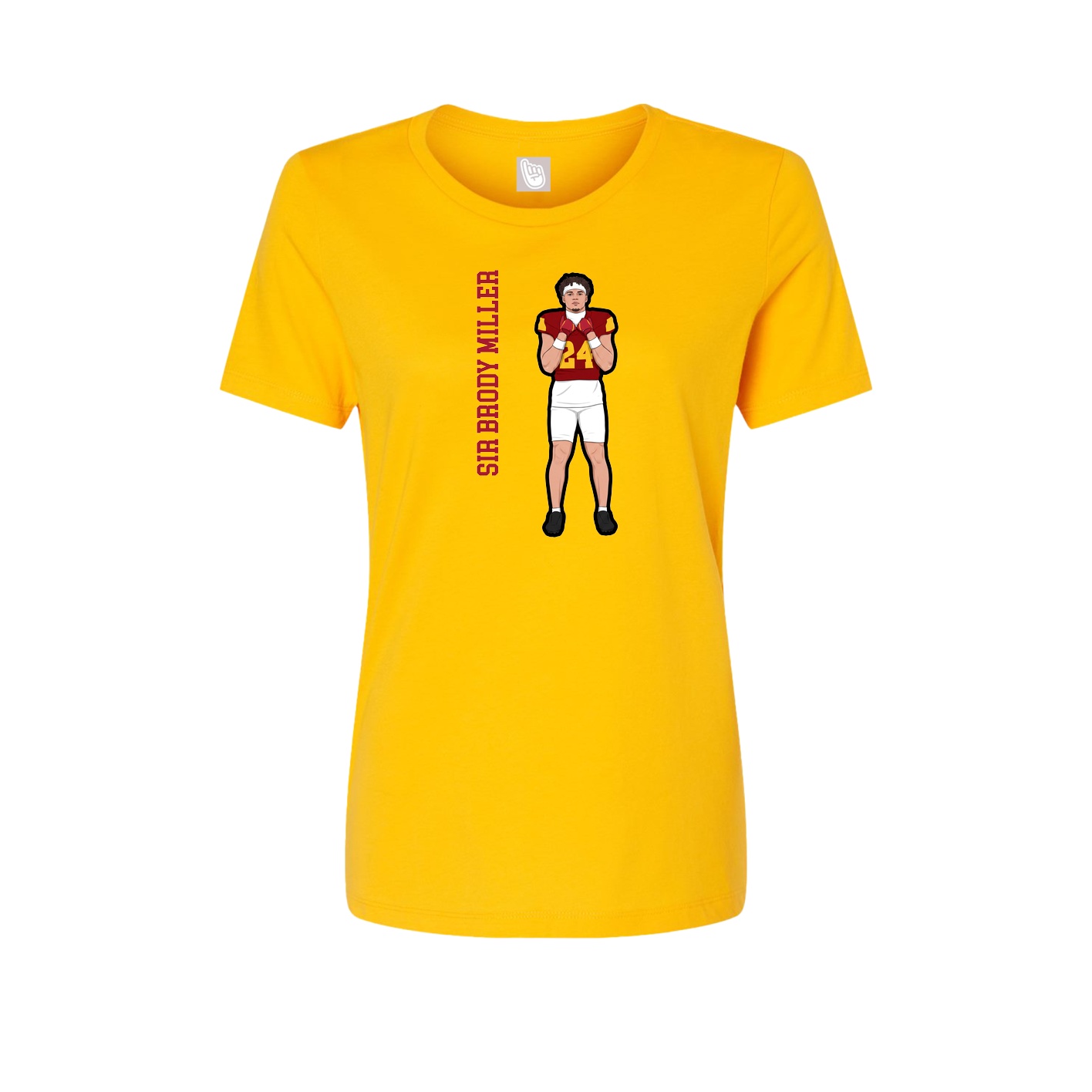 Womens Tee — Name Vertical in Gold