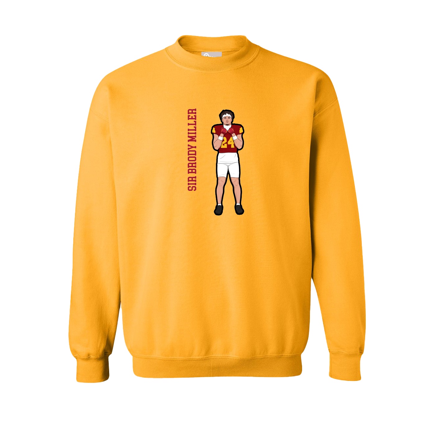 Fleece Crew — Name Vertical in Gold