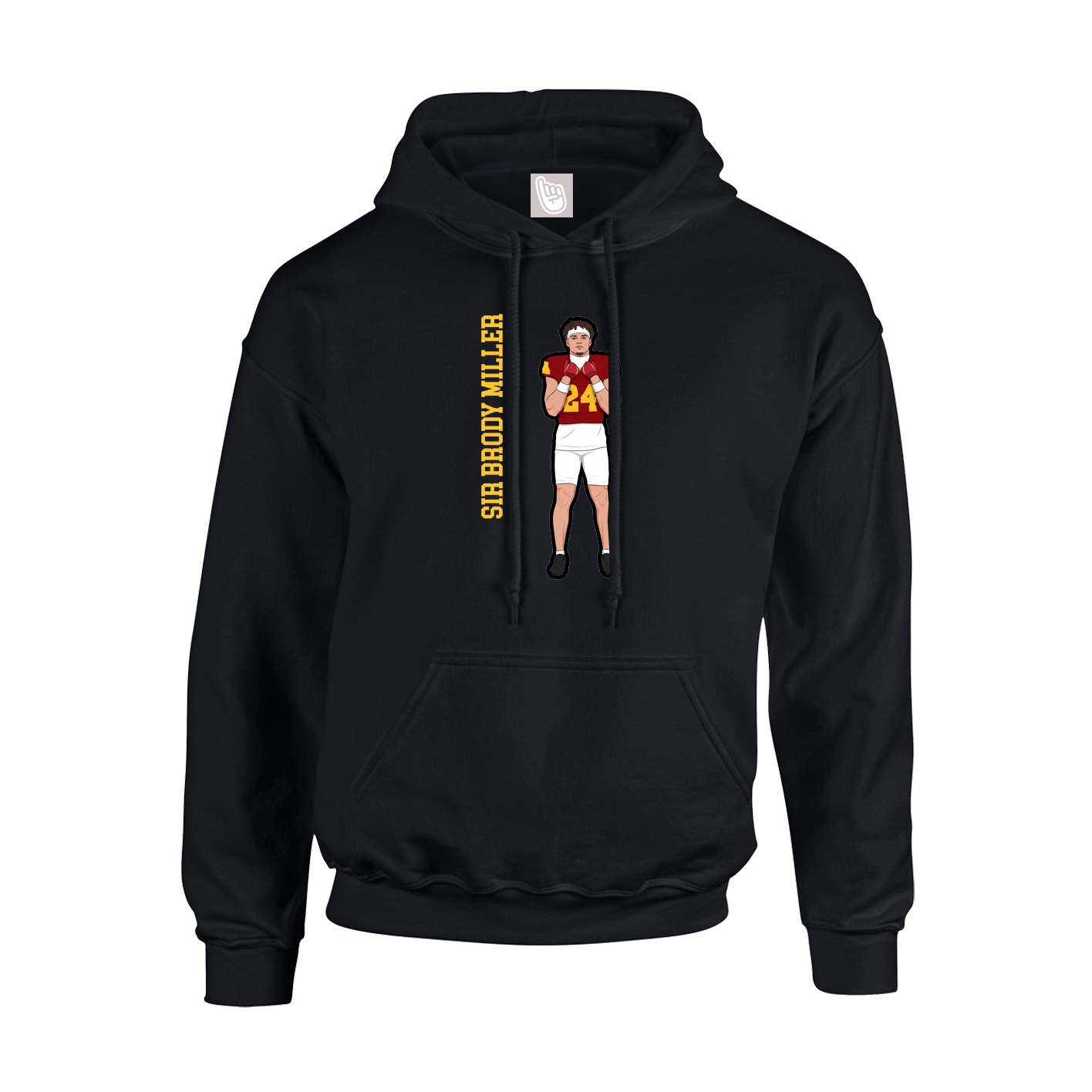 Youth Hoodie — Name Vertical in Black