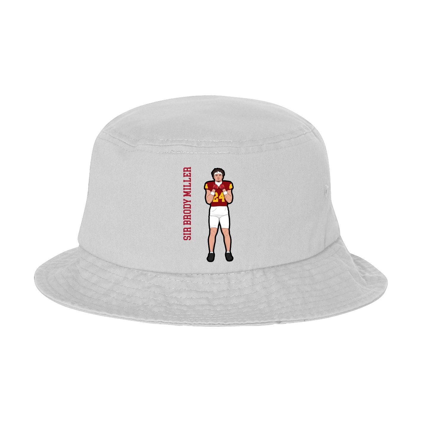 Bucket Cap — Name Vertical in White