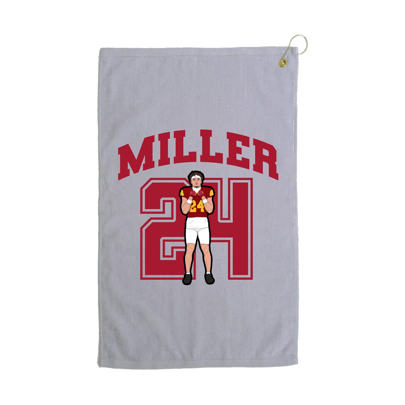 Golf Towel — Number in Grey