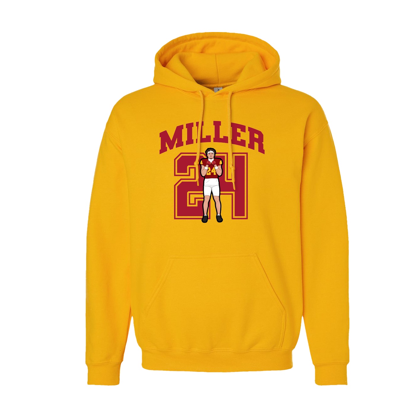 Youth Hoodie — Number in Gold