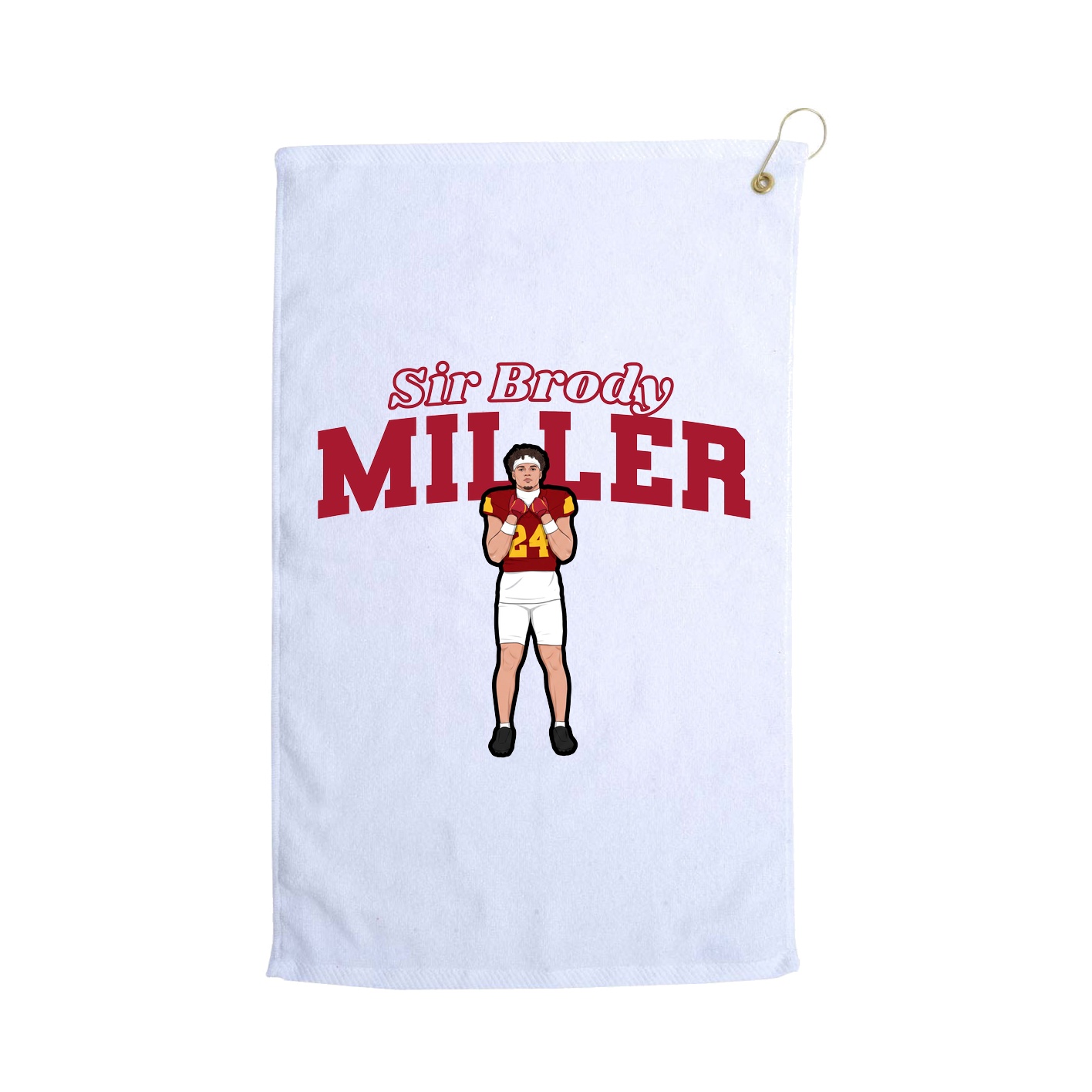 Golf Towel — Name Arch in White