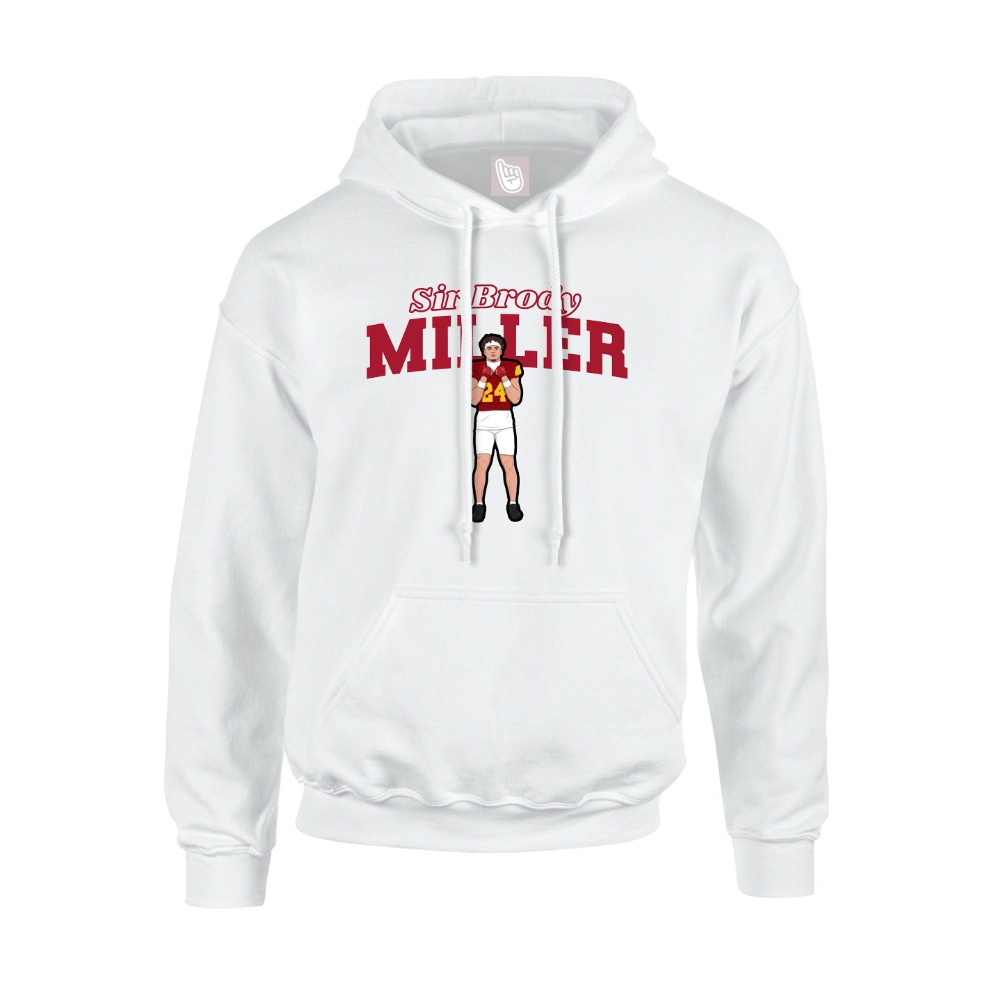 Youth Hoodie — Name Arch in White
