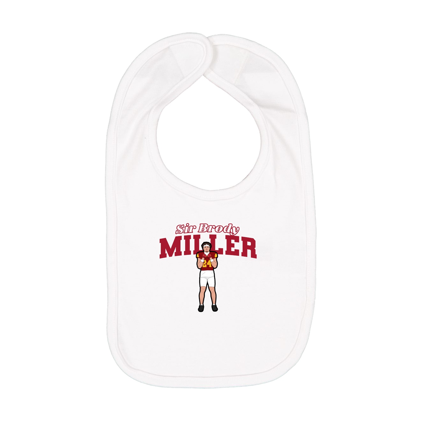Infant Bib — Name Arch in White
