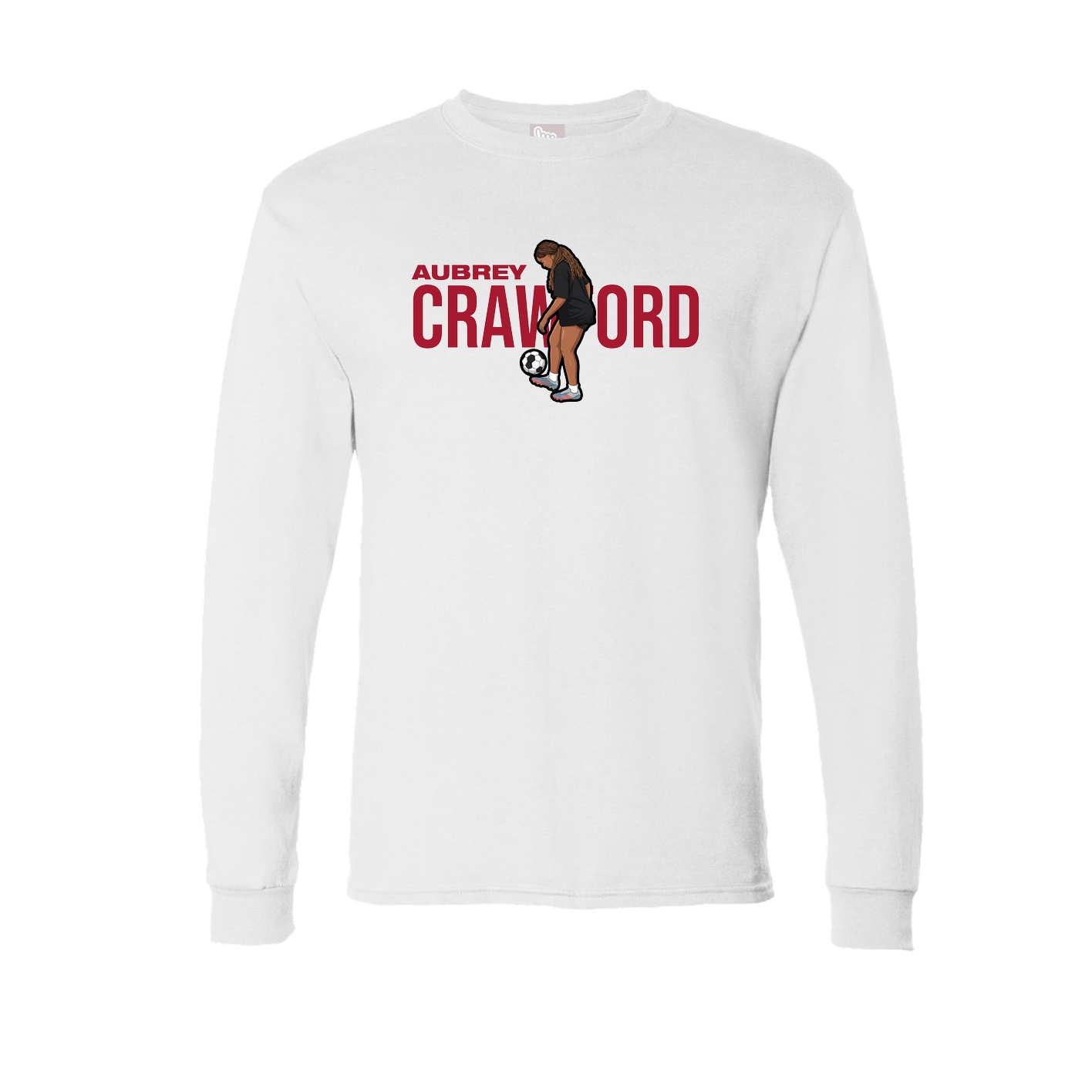 Long Sleeve Tee — Player Name in White