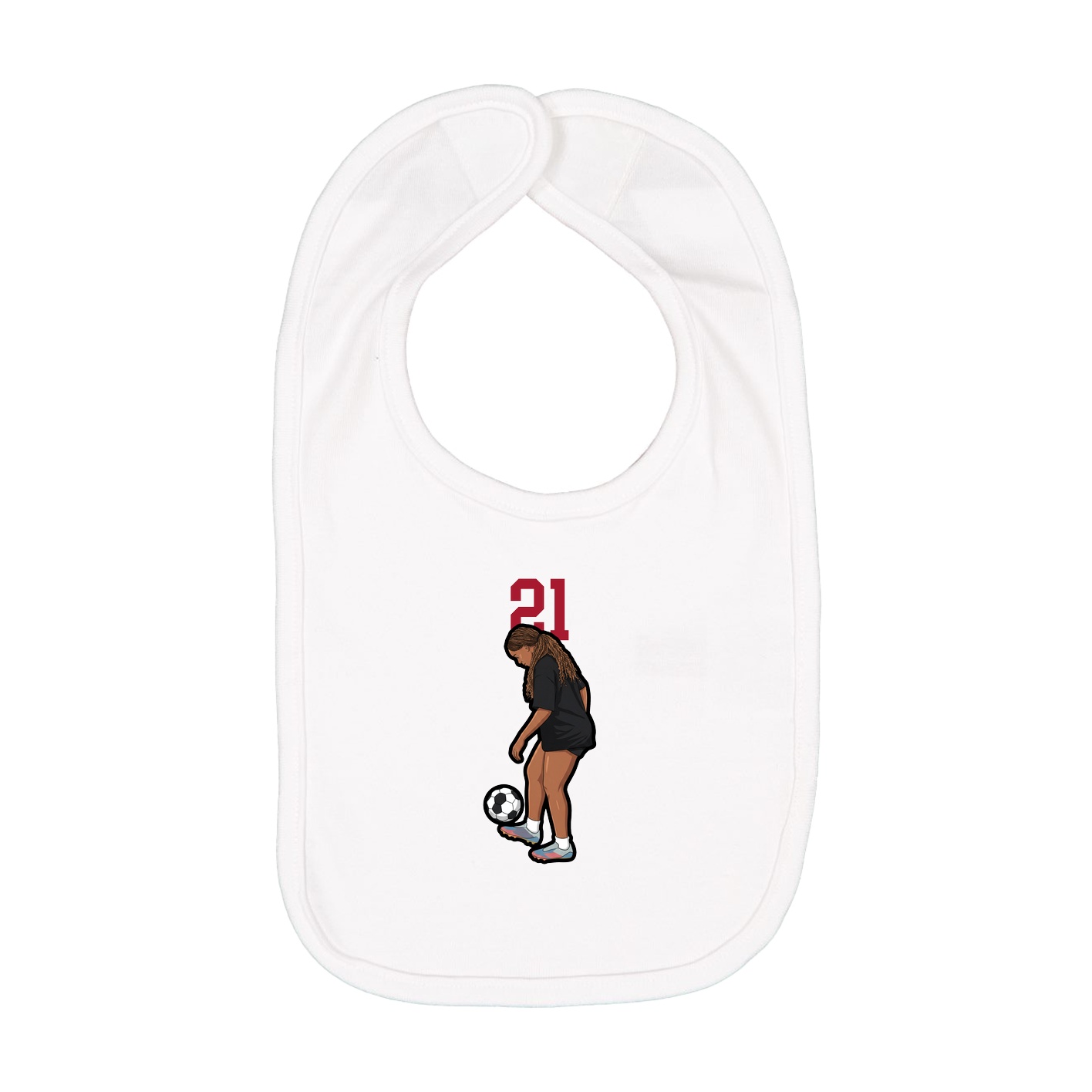 Infant Bib — Number Top in White