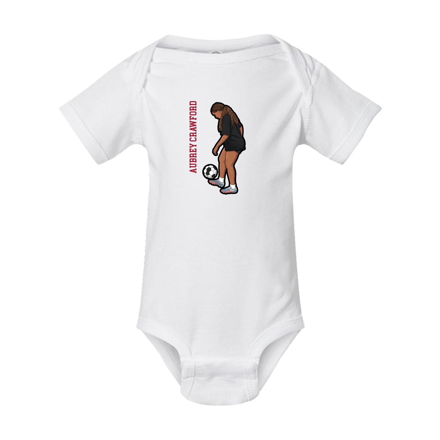 Baby Onesie — Name Vertical in White