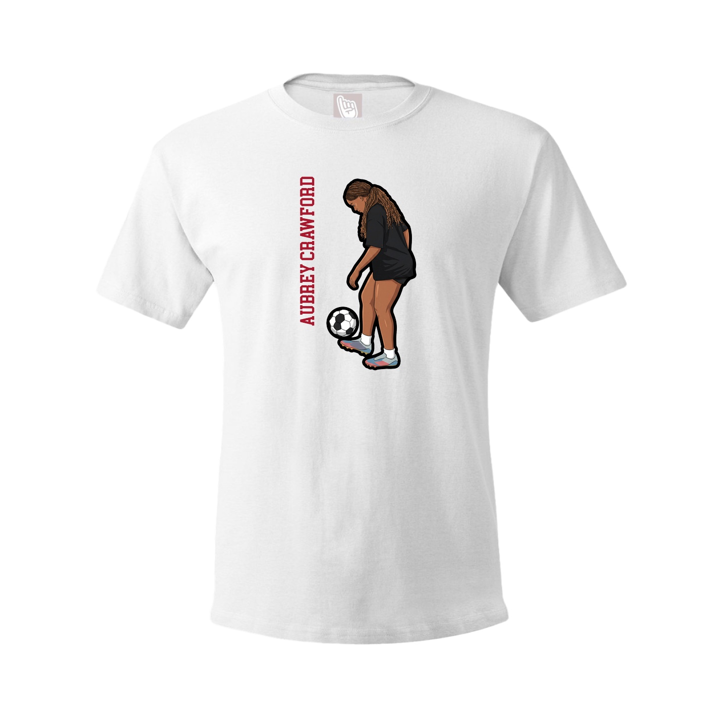 Youth Tee — Name Vertical in White