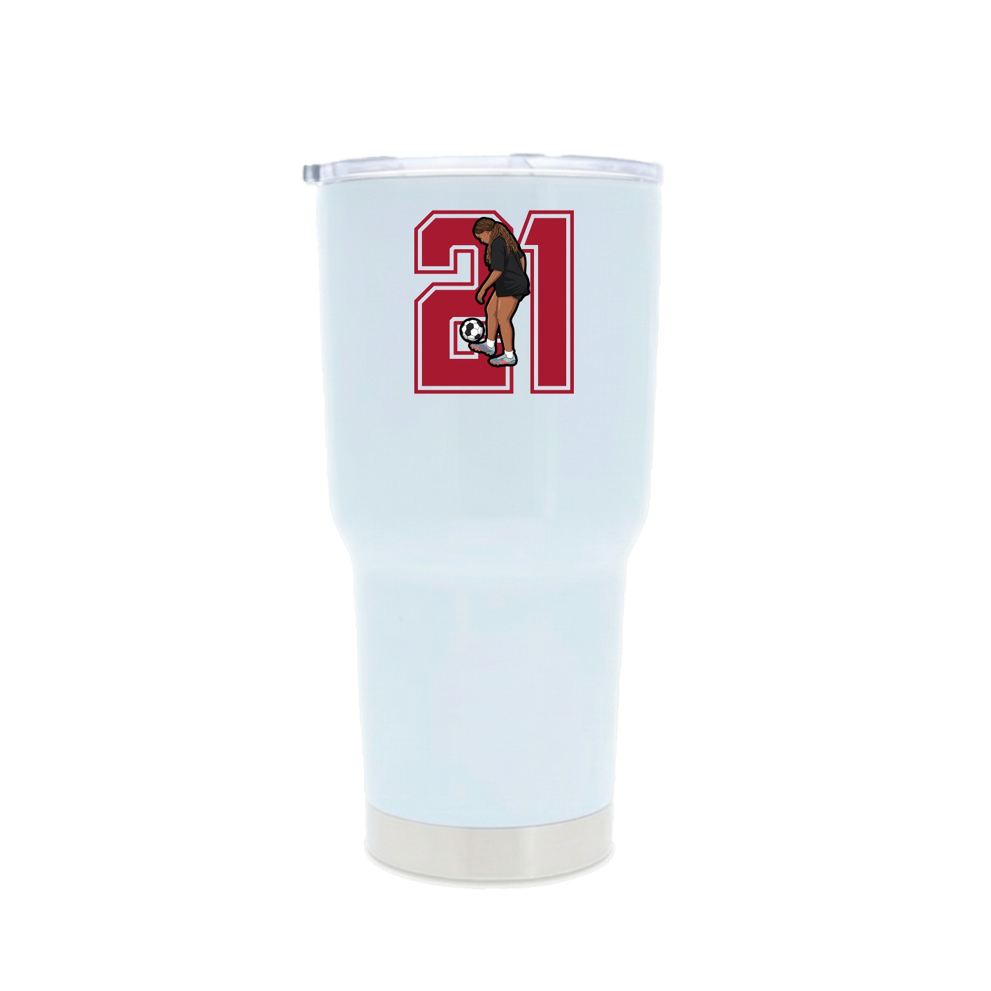30oz Stainless Steel Tumbler — Number in White