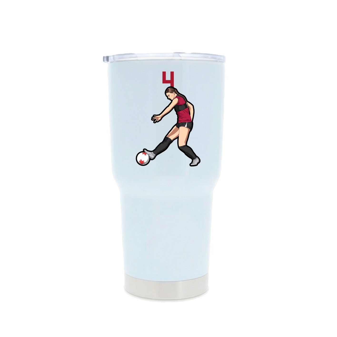 30oz Stainless Steel Tumbler — Number Top in White