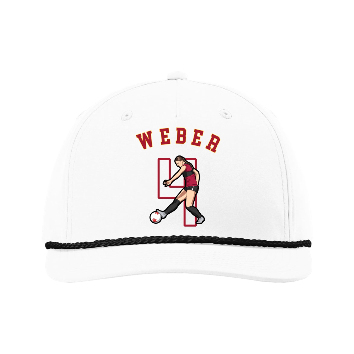 Five-Panel Classic Rope Cap — Shirsey Arch in White