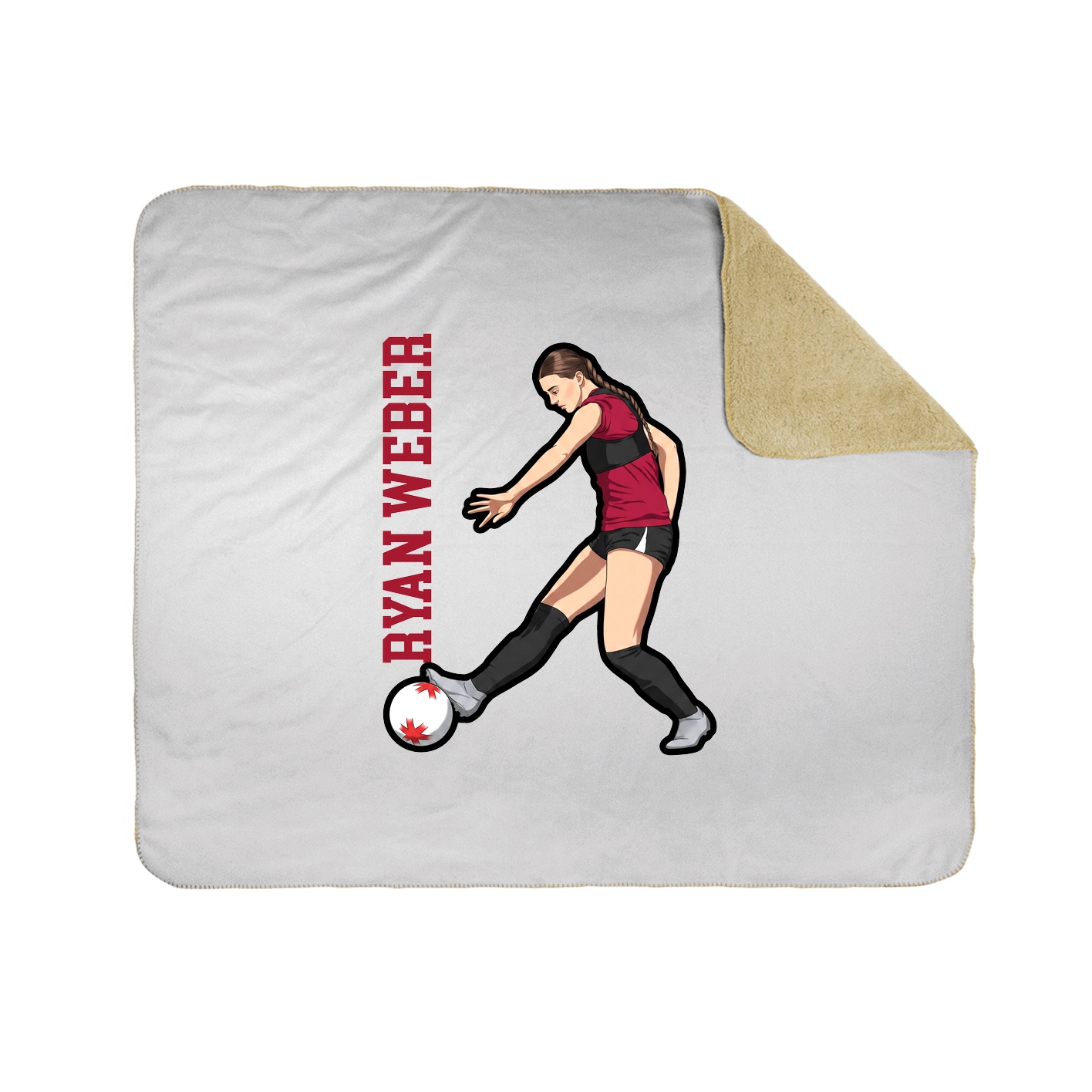 Throw Blanket — Name Vertical in White