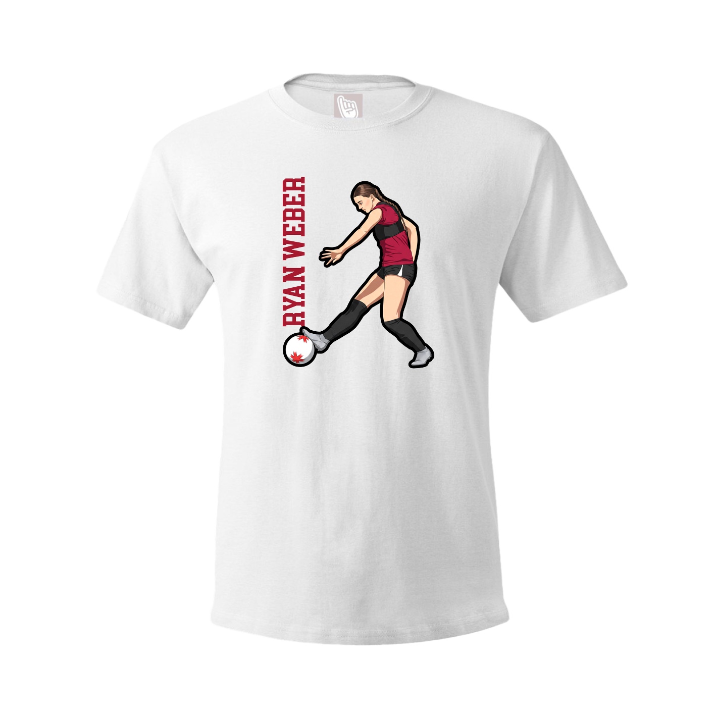 Youth Tee — Name Vertical in White