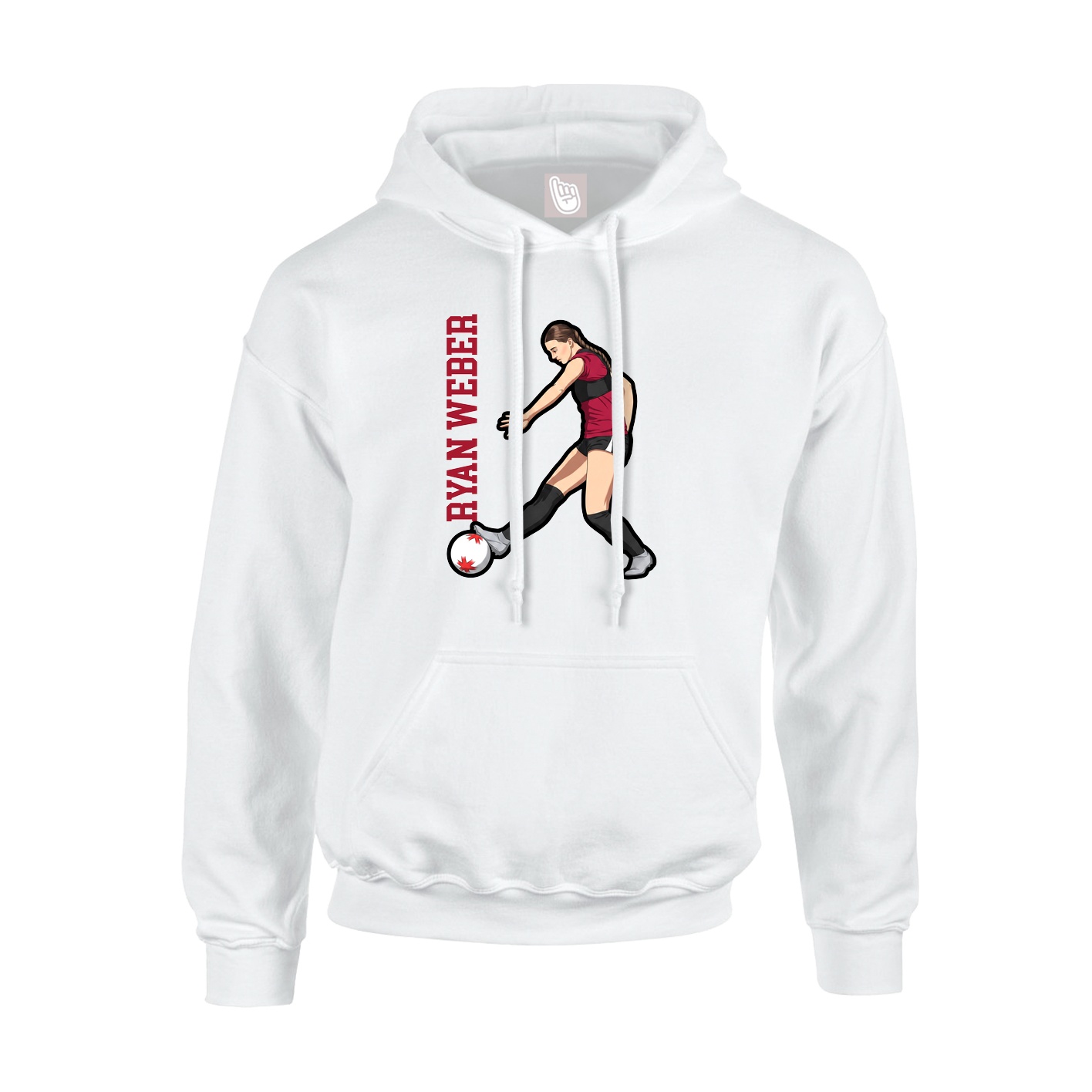 Youth Hoodie — Name Vertical in White