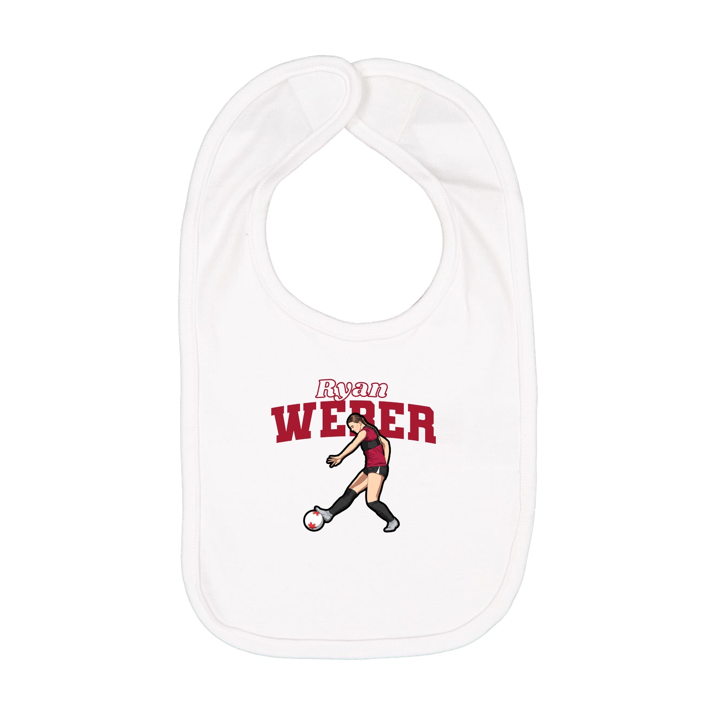 Infant Bib — Name Arch in White