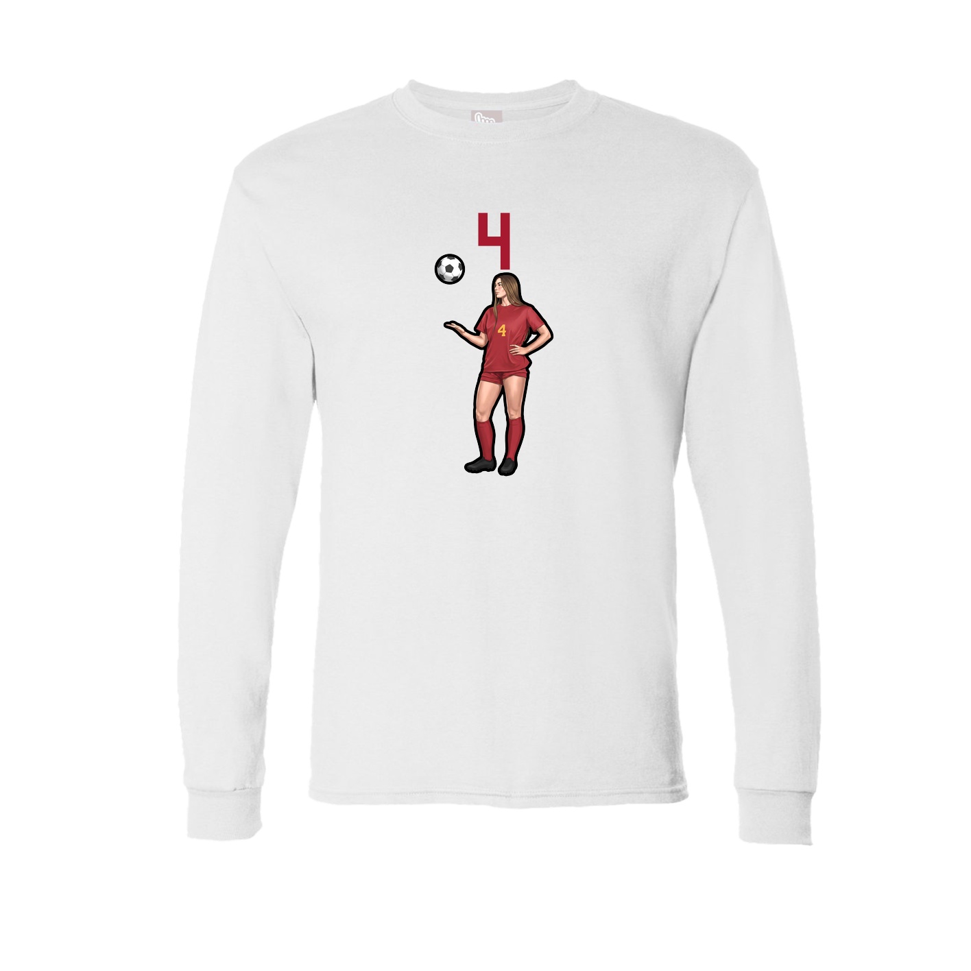 Long Sleeve Tee — Number Top in White