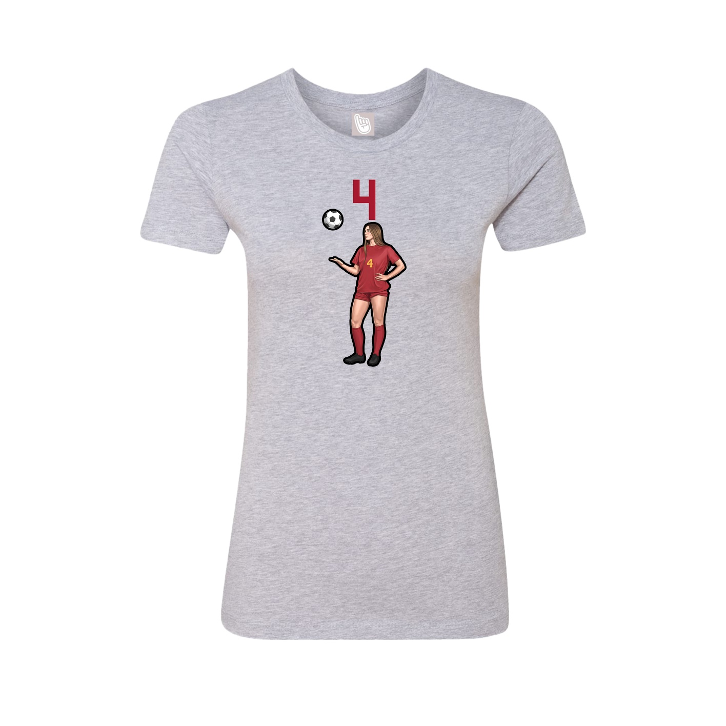 Fitted Women's Tee — Number Top in Grey
