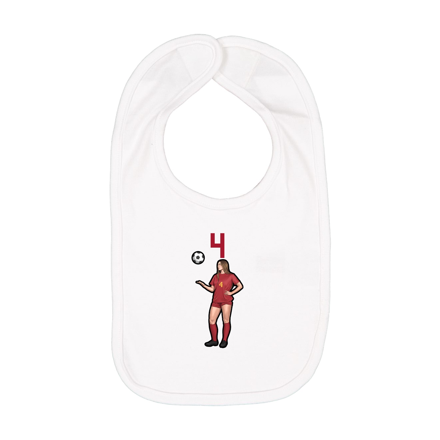Infant Bib — Number Top in White
