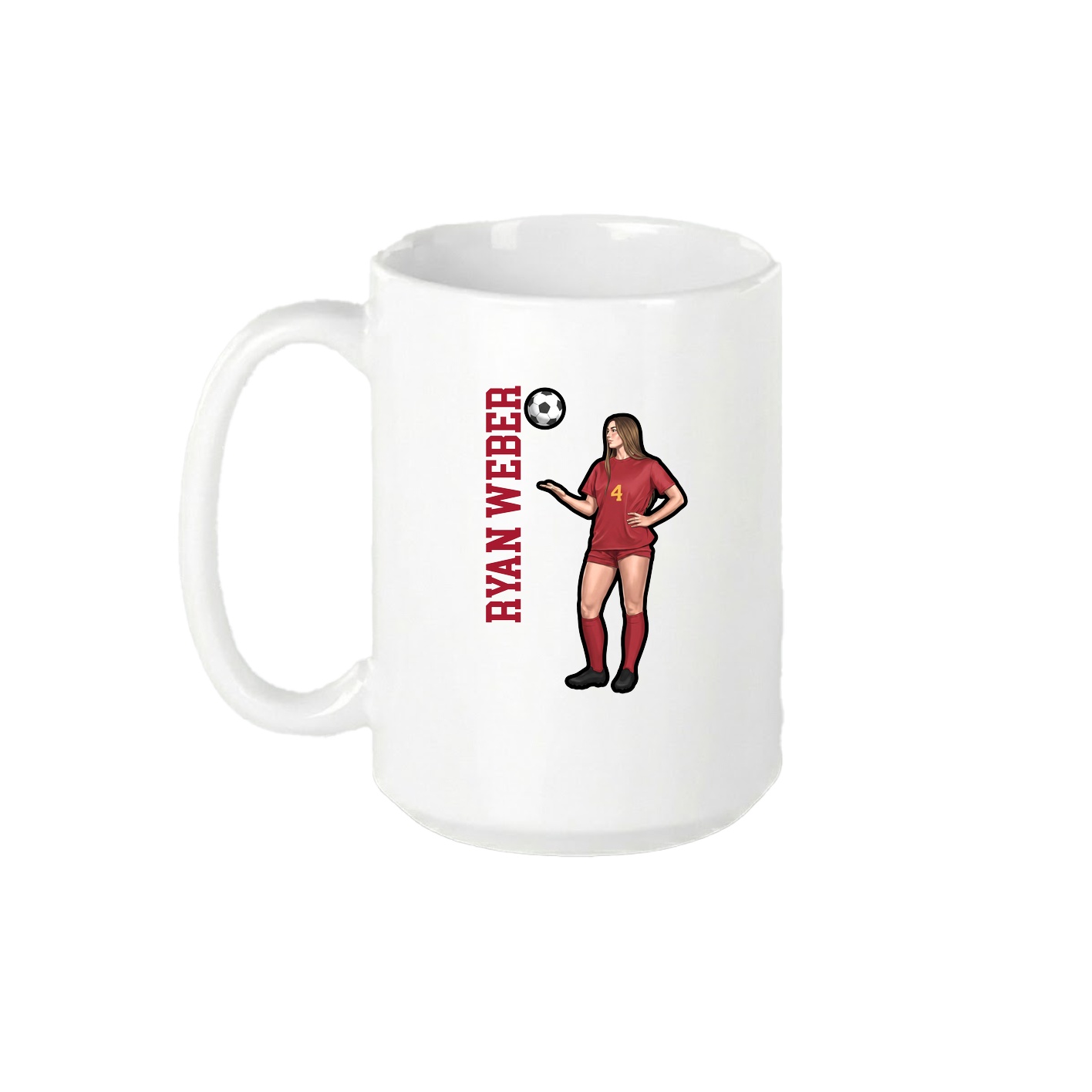 15oz Coffee Mug — Name Vertical in White