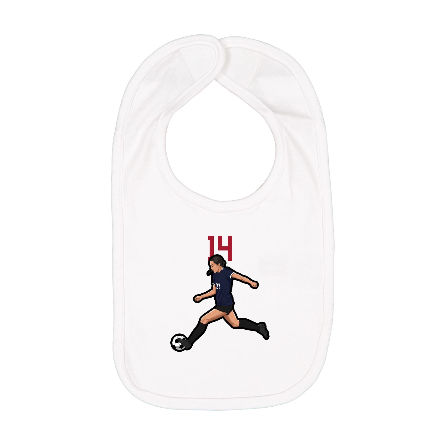 Infant Bib — Number Top in White