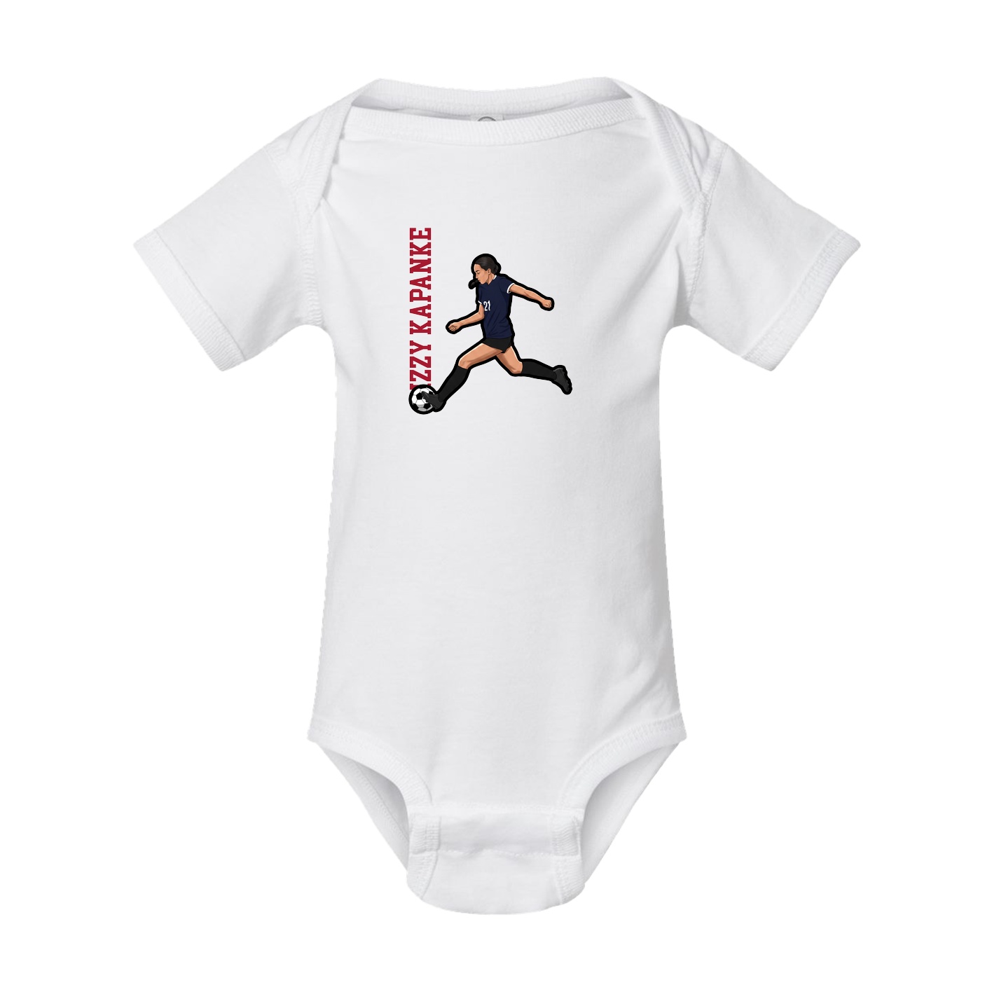 Baby Onesie — Name Vertical in White