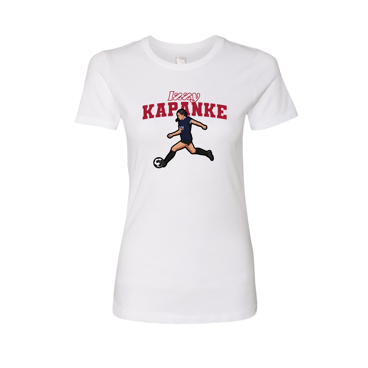 Fitted Women's Tee — Name Arch in White