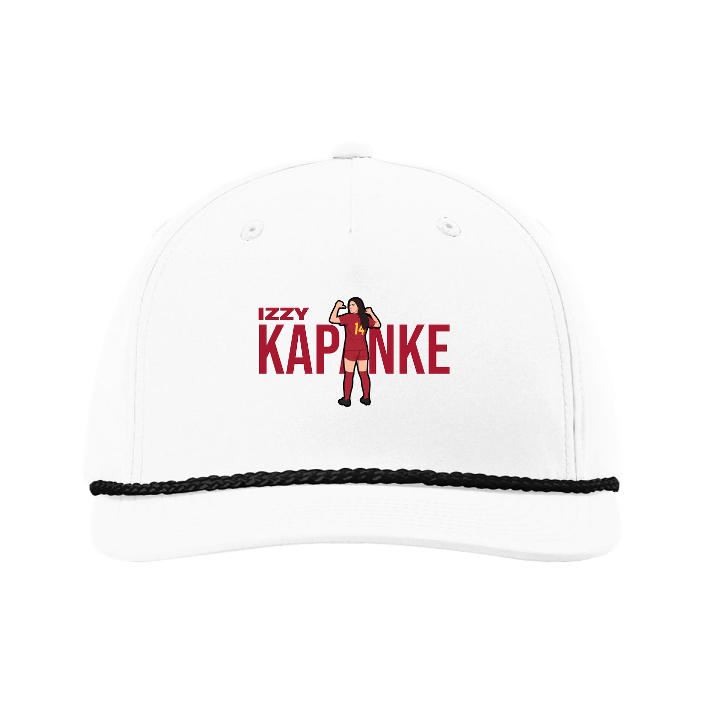 Five-Panel Classic Rope Cap — Player Name in White