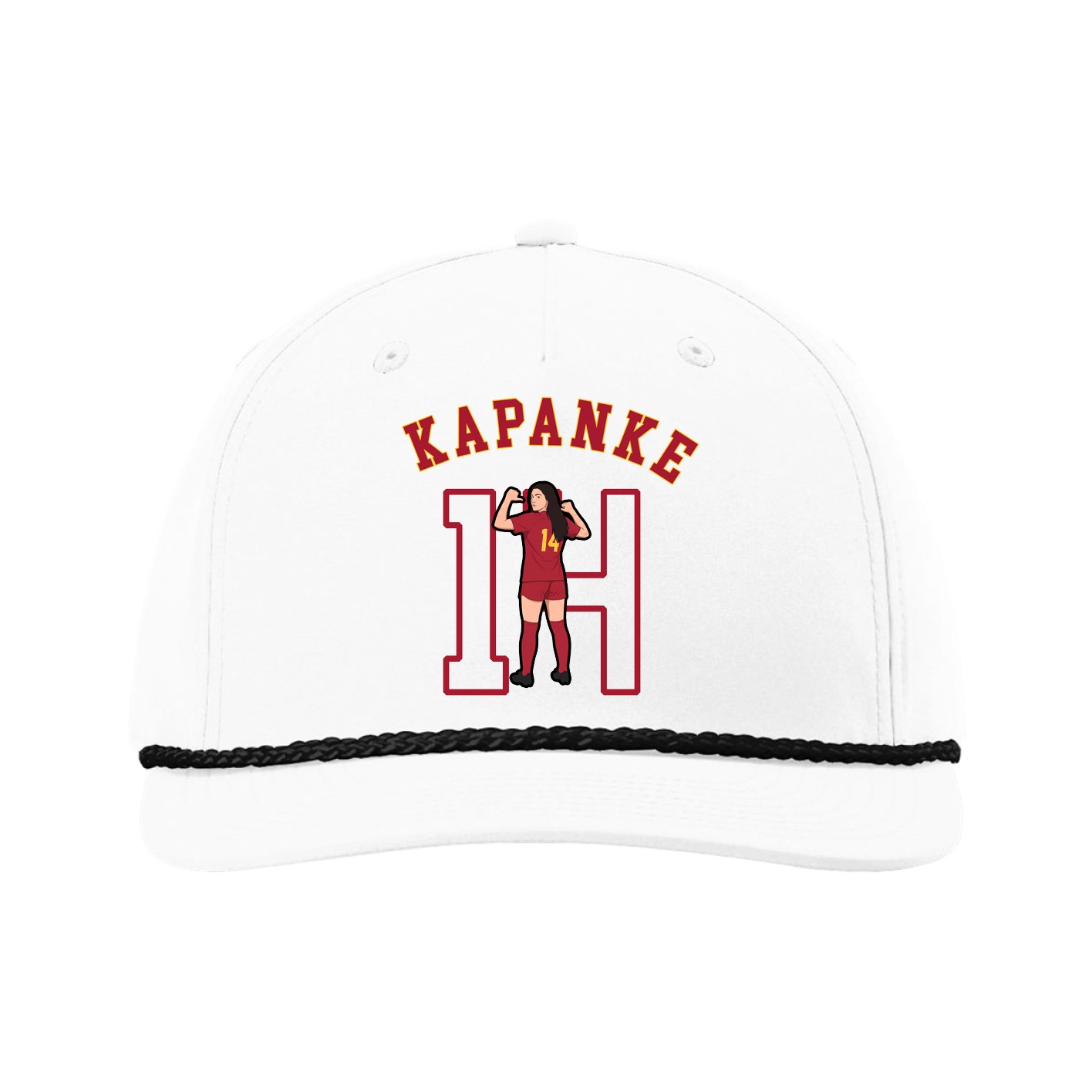 Five-Panel Classic Rope Cap — Shirsey Arch in White