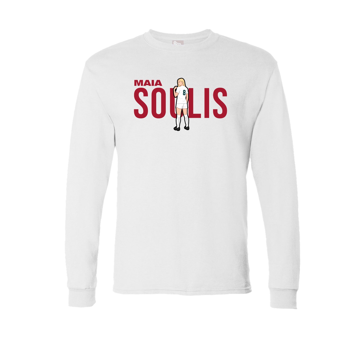 Long Sleeve Tee — Player Name in White