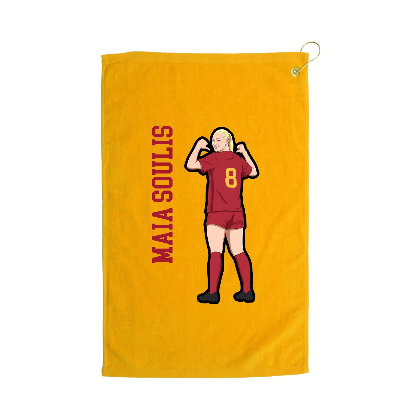 Golf Towel — Name Vertical in Gold
