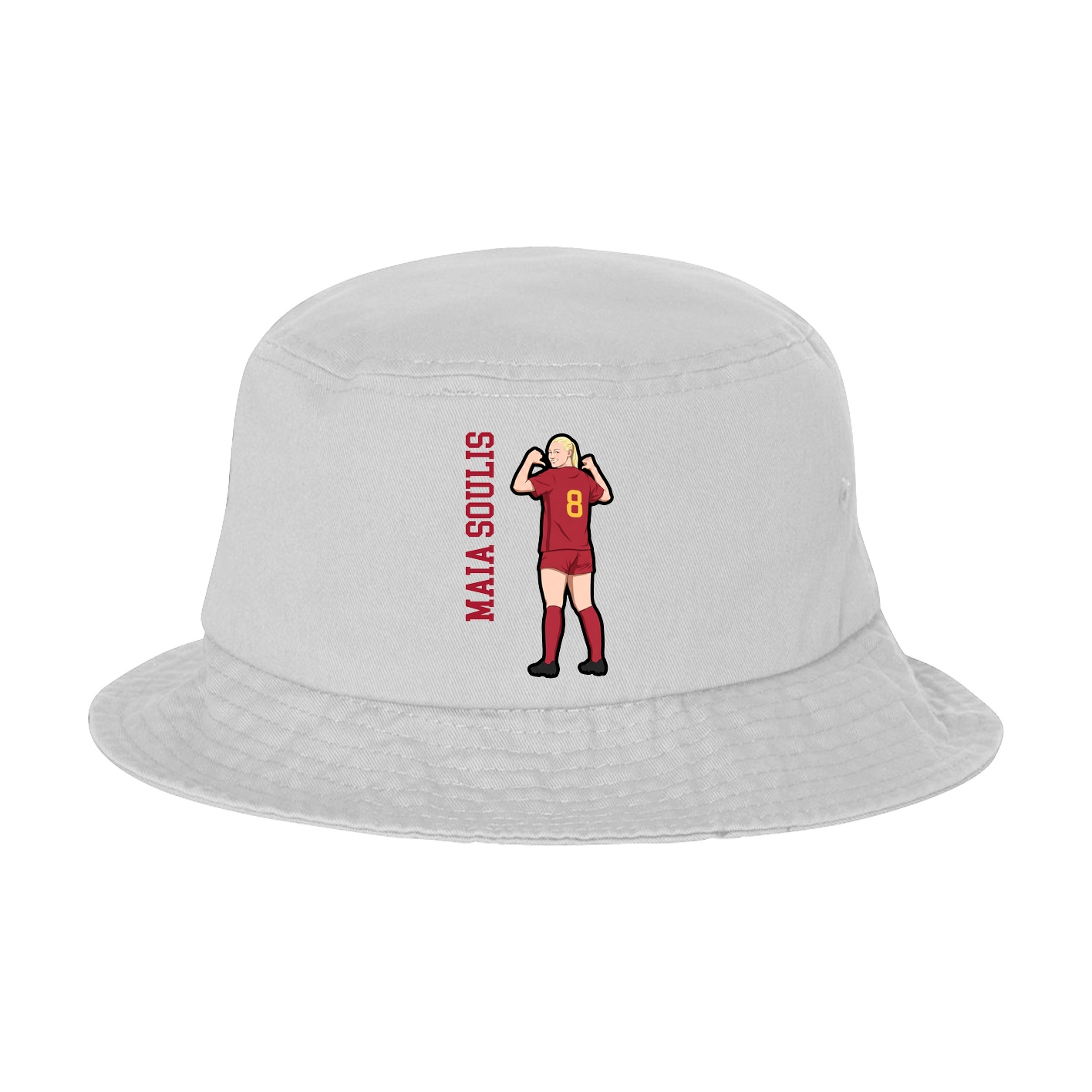 Bucket Cap — Name Vertical in White