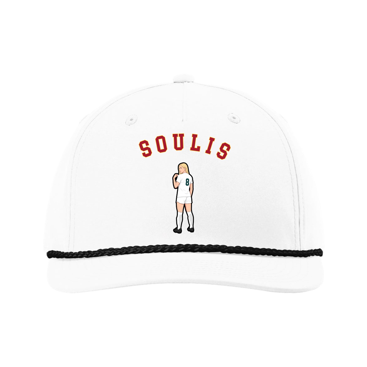 Five-Panel Classic Rope Cap — Shirsey Arch in White