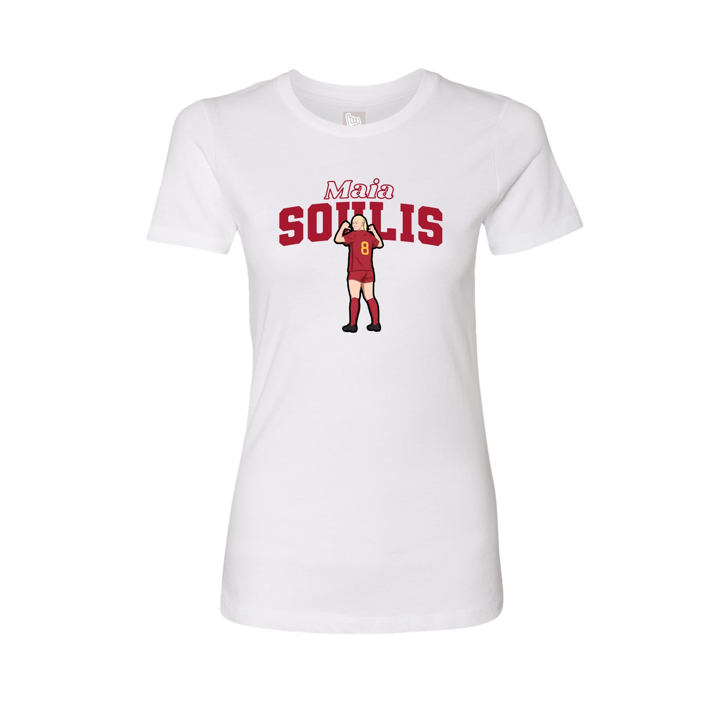 Fitted Women's Tee — Name Arch in White