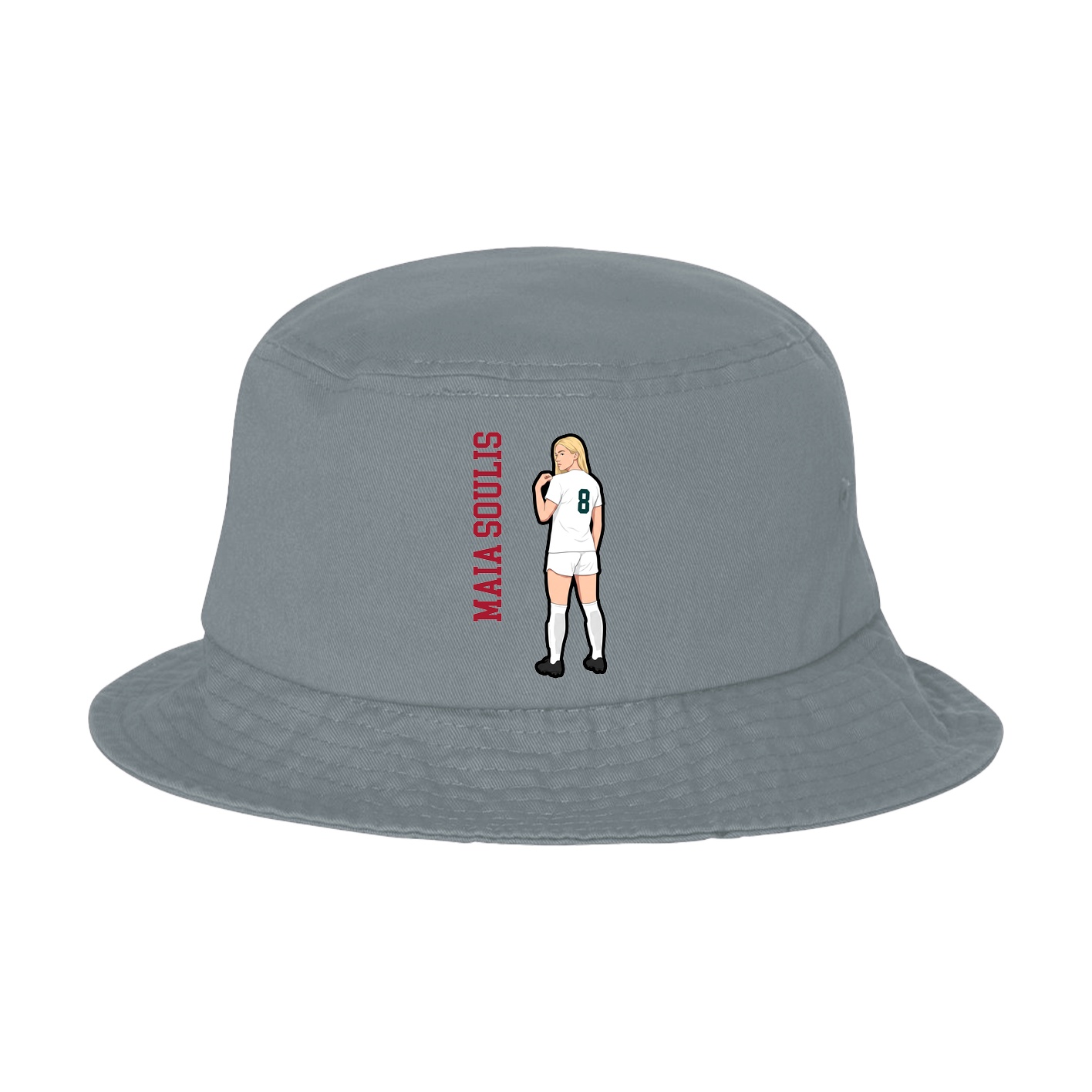 Bucket Cap — Name Vertical in Grey