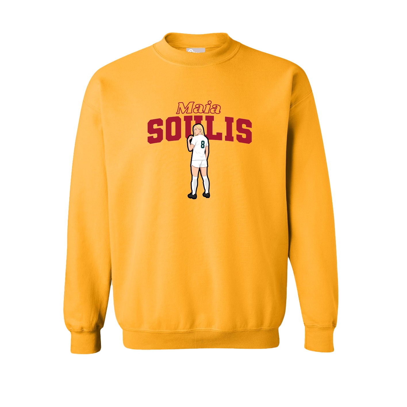 Fleece Crew — Name Arch in Gold