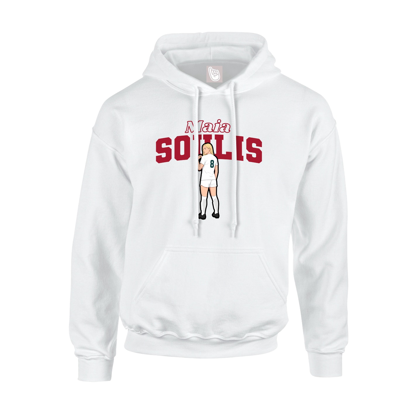 Youth Hoodie — Name Arch in White