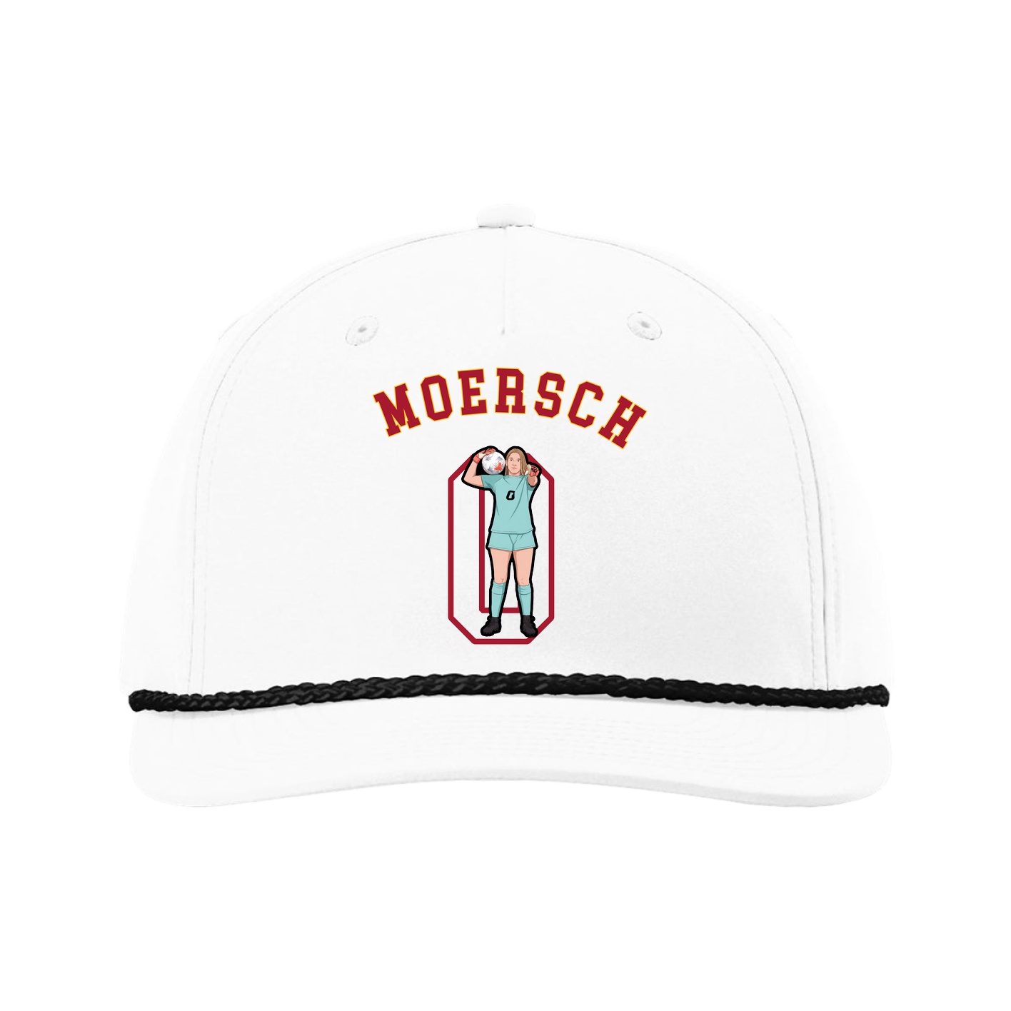 Five-Panel Classic Rope Cap — Shirsey Arch in White
