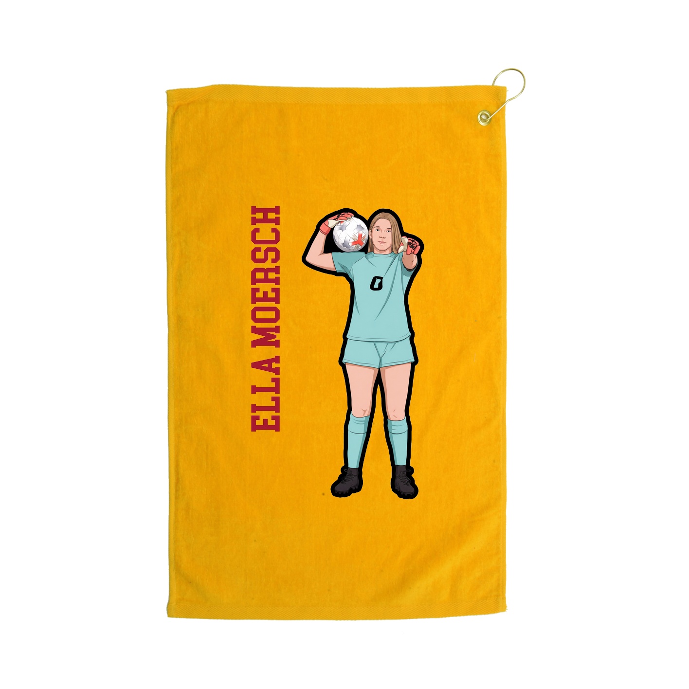 Golf Towel — Name Vertical in Gold