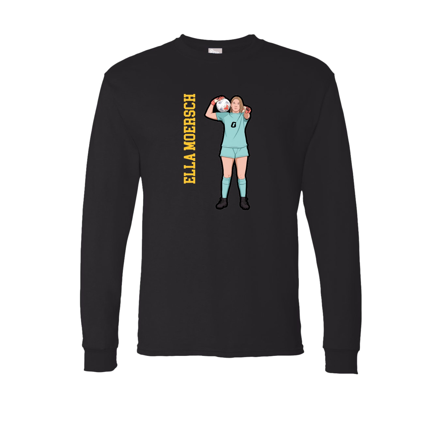 Long Sleeve Tee — Name Vertical in Black