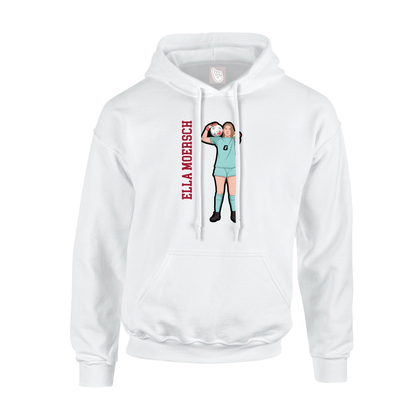 Youth Hoodie — Name Vertical in White