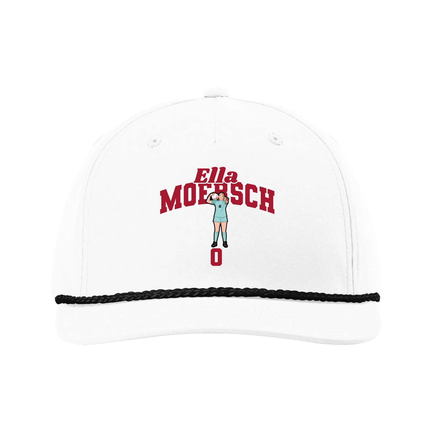 Five-Panel Classic Rope Cap — Signature Arch in White