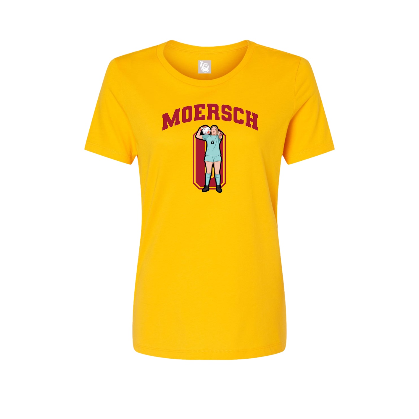 Fitted Women's Tee — Number in Gold