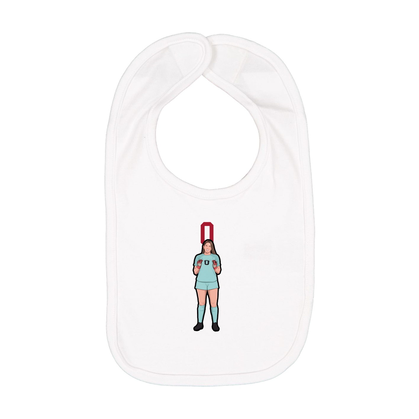 Infant Bib — Number Top in White