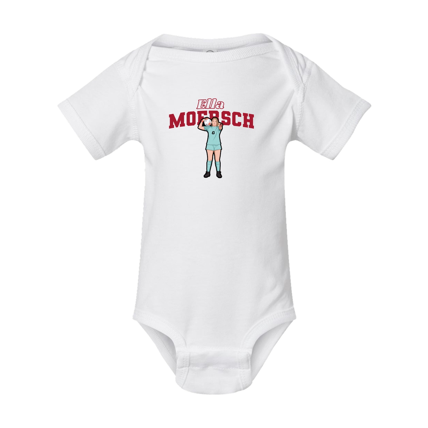 Baby Onesie — Name Arch in White