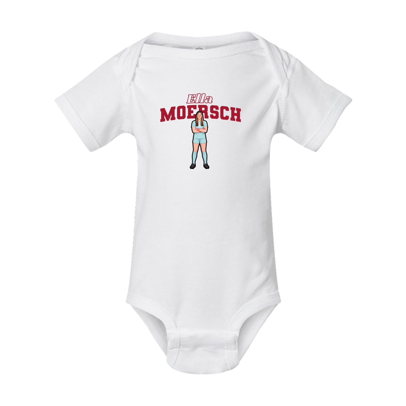 Baby Onesie — Name Arch in White